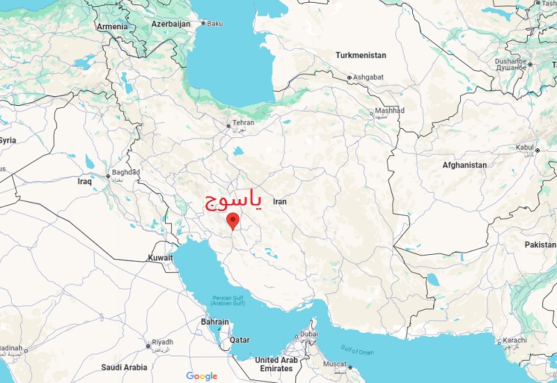 یاسوج در نقشه ایران