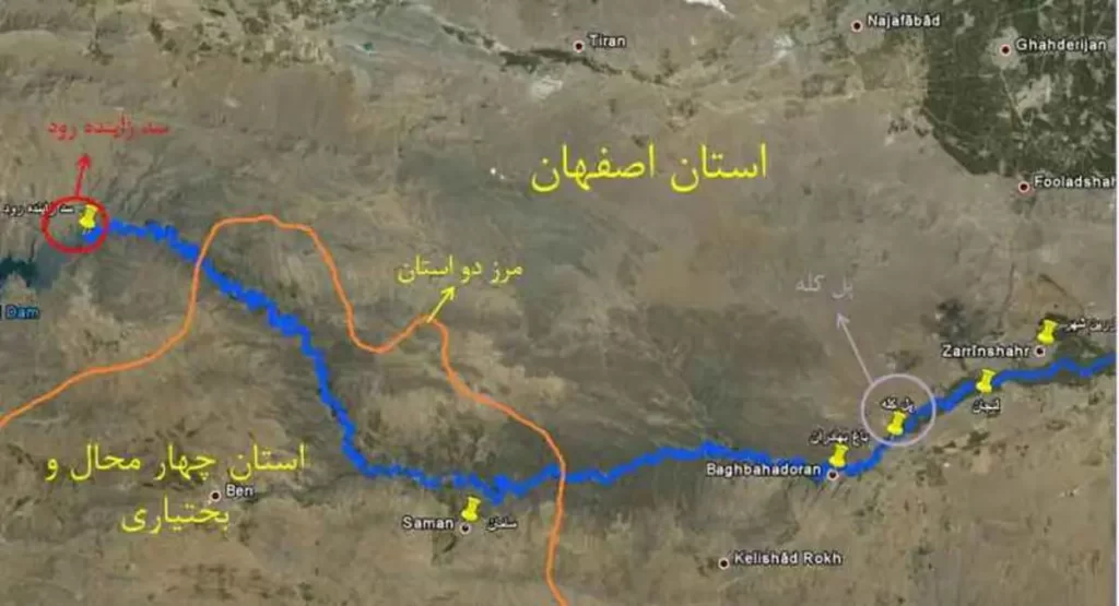 زاینده رود از کدام شهرها عبور میکند و به کجا میریزد؟